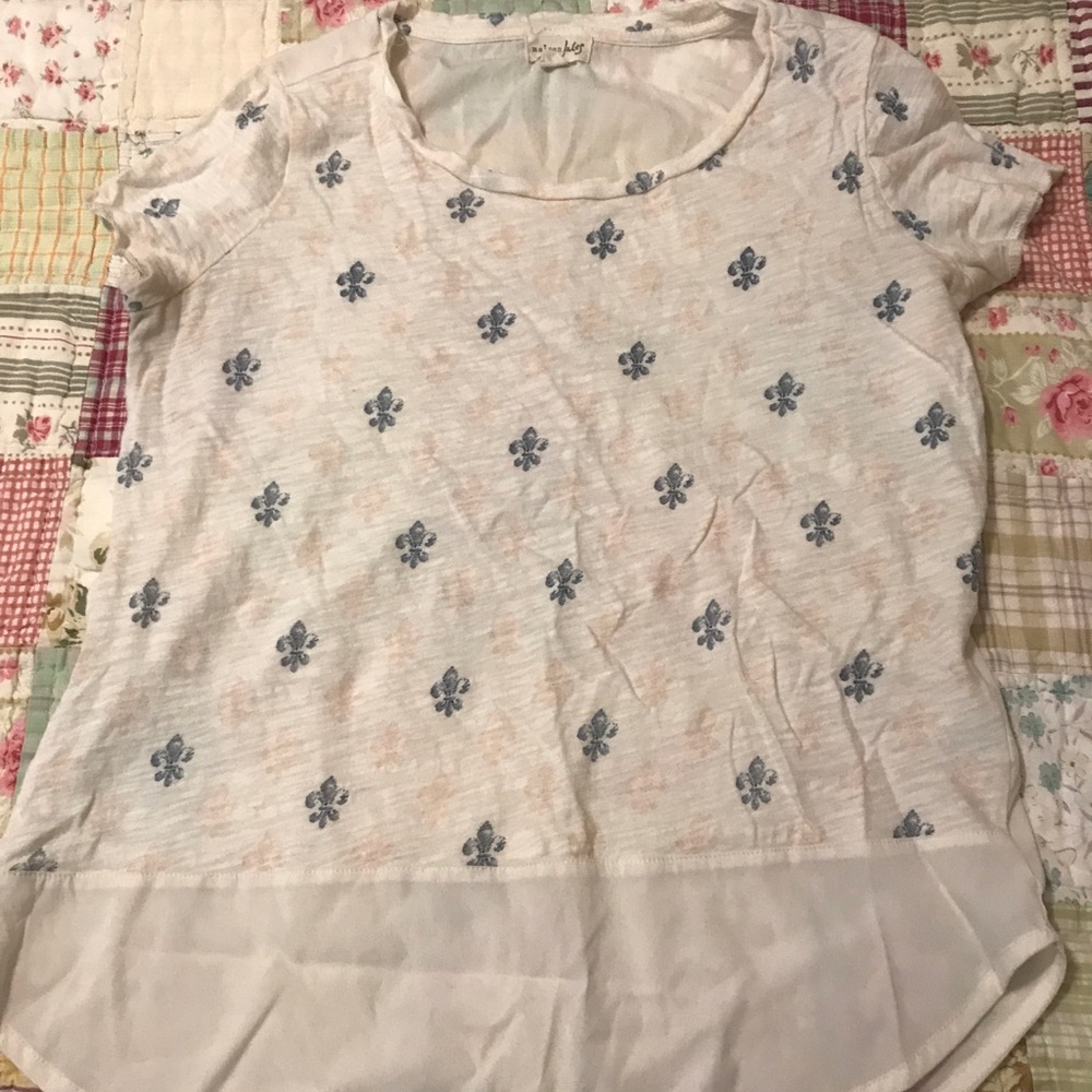 Maison Jules Floral Patterned Short Sleeve Top small